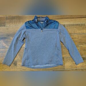 Eddie Bauer 1/4 Zip Pullover Jacket Gray and Blue Mens Medium